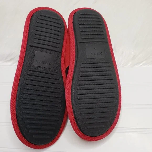 GUESS Men's Slip-On Slippers Red Black White Gray Size 8 - Picture 3 of 5